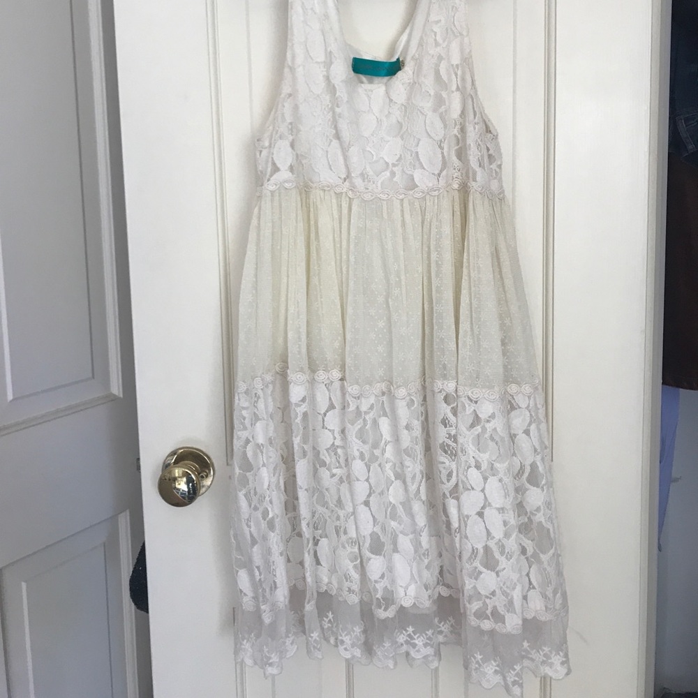 Lace Dress with Scalloped Hem
